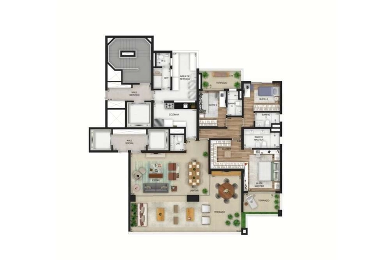 Apartamento 3 Suítes 3 vagas no Jardins novo: 7ª foto da galeria de imagens do imóvel