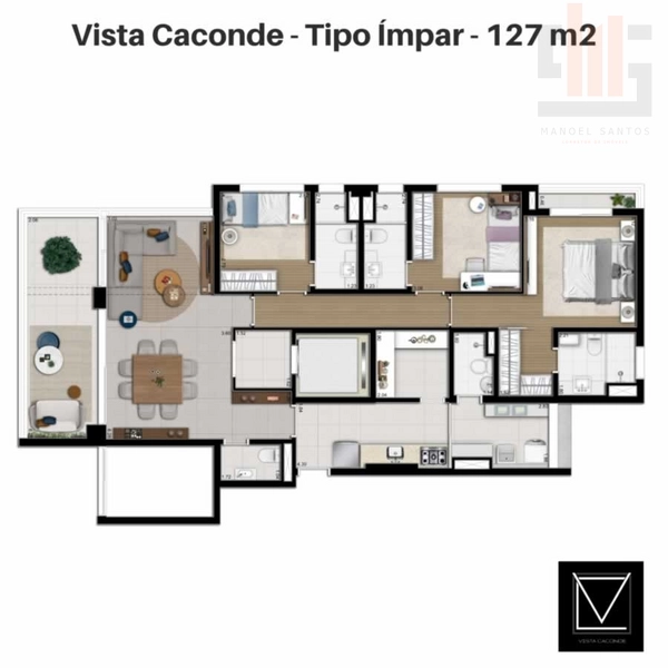 Apartamento 3 suítes, linda vista no Jardins: 12ª foto da galeria de imagens do imóvel