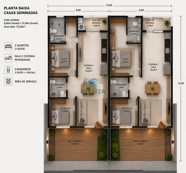 CASA GEMINADA: 2ª foto da galeria de imagens do imóvel