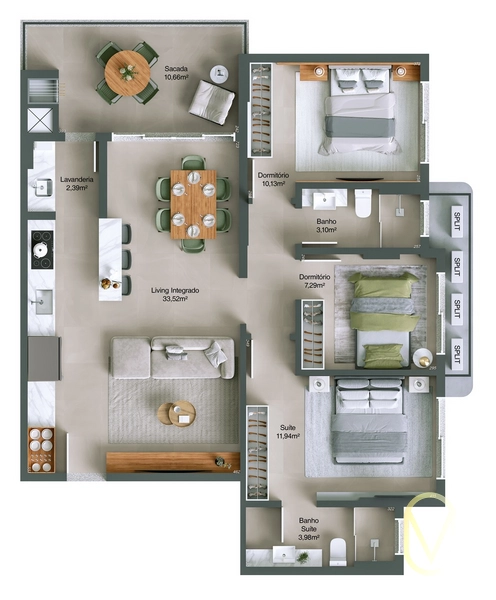 Apartamento á Venda no Centro de Balneário Rincão-SC: 1ª foto da galeria de imagens do imóvel