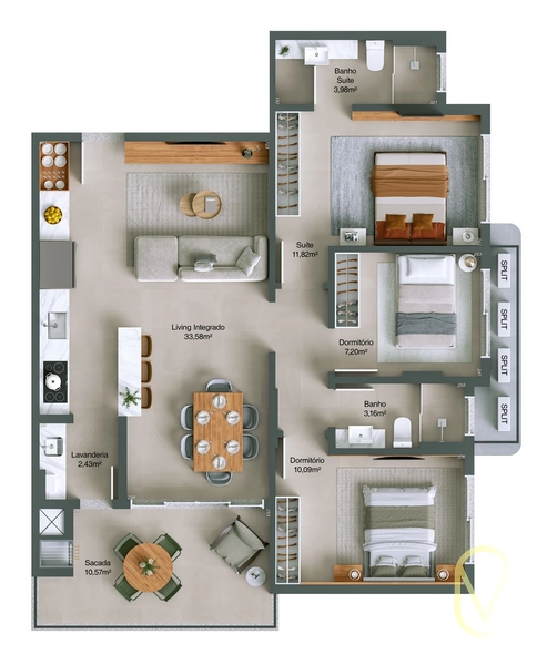 Apartamento á Venda no Centro de Balneário Rincão-SC: 14ª foto da galeria de imagens do imóvel