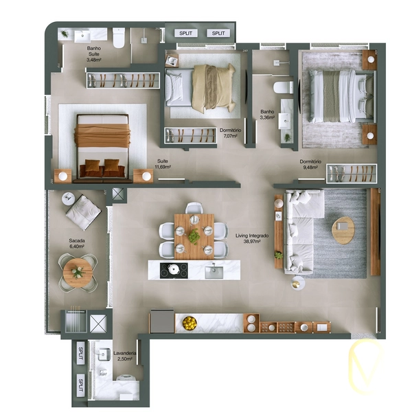 Apartamento á Venda no Centro de Balneário Rincão-SC: 8ª foto da galeria de imagens do imóvel