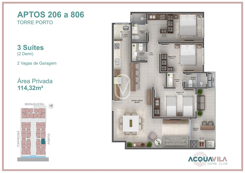 Apartamento á Venda na Praia a Vila em Imbituba-SC: 3ª foto da galeria de imagens do imóvel