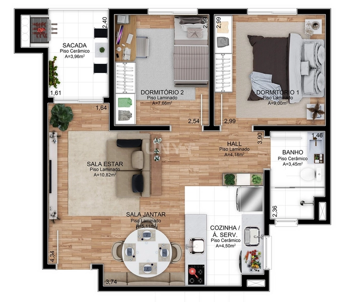 Apartamento de 2 dormitórios em Gravataí - Morar a uma quadra do centro de Gravataí. : 13ª foto da galeria de imagens do imóvel