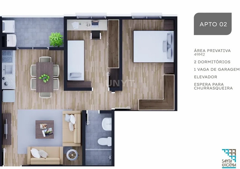 Residencial Dom Bosco — Gravataí/RS - Apartamentos na planta. : 9ª foto da galeria de imagens do imóvel