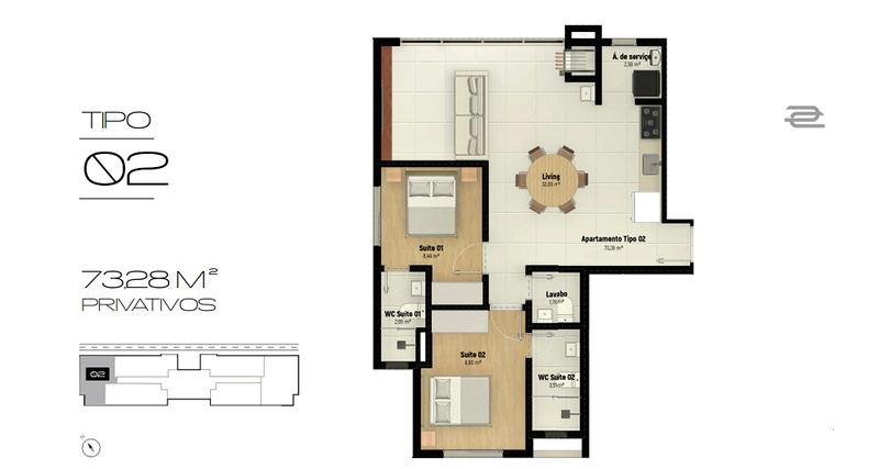Volcco Arboa - Apartamentos 2 Suites no Bairro Santa Rita em Brusque.: 15ª foto da galeria de imagens do imóvel