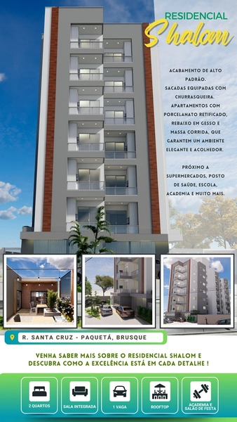 Apartamento à venda em Brusque – 2 quartos - Paquetá: 2ª foto da galeria de imagens do imóvel