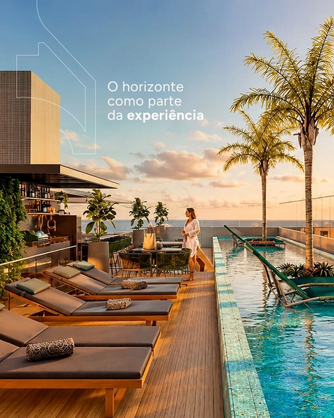 Perfeito para investir e rentabilizar nesse Flat com vista mar definitiva e ampla: 3ª foto da galeria de imagens do imóvel