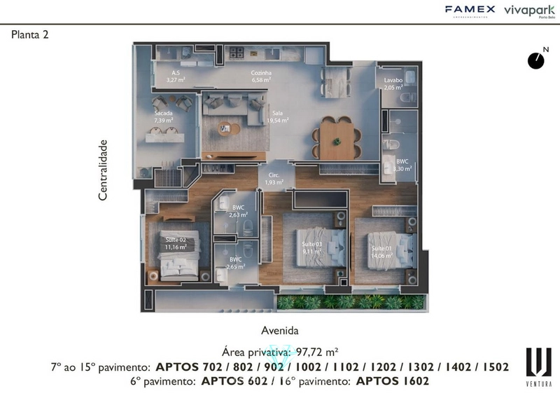 Apartamento, 3 dormitórios, 4 banheiros, no Porto Belo: 15ª foto da galeria de imagens do imóvel
