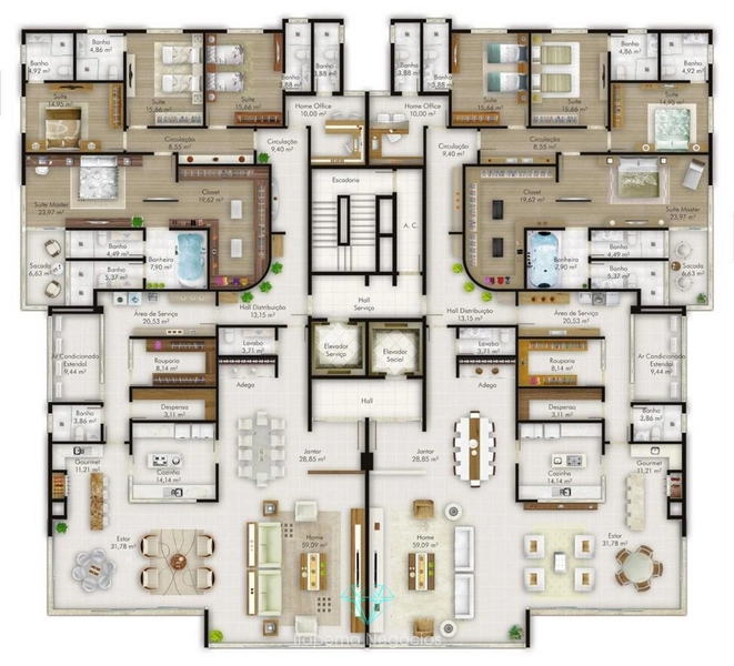 Apartamento Frente Mar, 5 Suítes 6 Vagas.: 16ª foto da galeria de imagens do imóvel