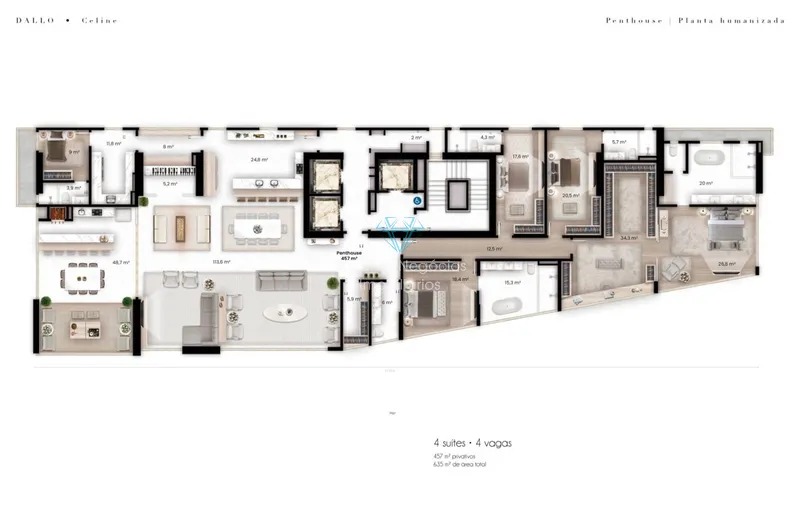 apartamento de alto luxo e, com um cenário de beleza única, 04 Suítes.: 10ª foto da galeria de imagens do imóvel
