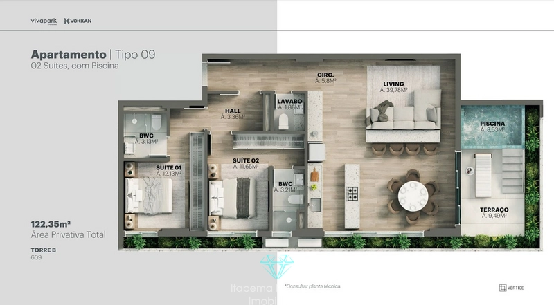 Apartamento, 2 banheiros, em Porto Belo: 52ª foto da galeria de imagens do imóvel