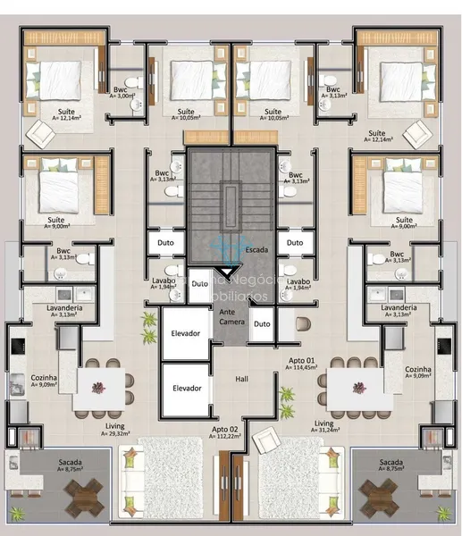 Apartamento com 3 Suítes 2 Vagas - Meia Praia: 5ª foto da galeria de imagens do imóvel