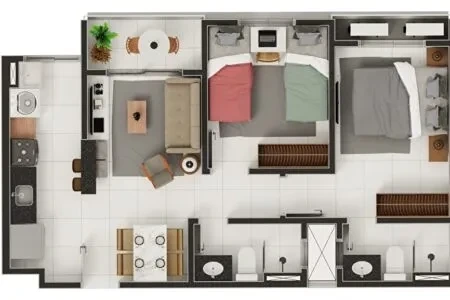 Apartamentos no  Condomínio Ápice Messejana: 21ª foto da galeria de imagens do imóvel