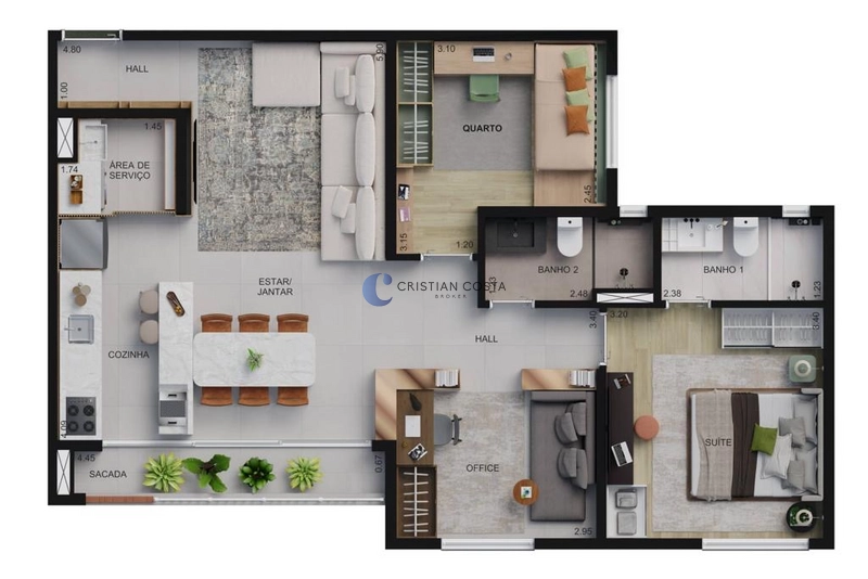 Apartamento de 2 dormitórios no Parque Faber I em São Carlos/SP.: 11ª foto da galeria de imagens do imóvel