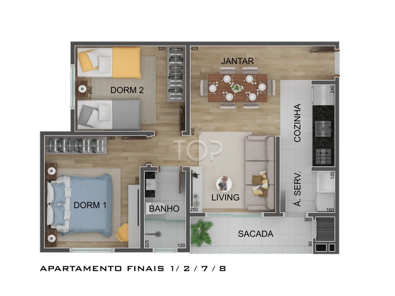 Apartamento 2 Dormitórios - Tijucas: 6ª foto da galeria de imagens do imóvel
