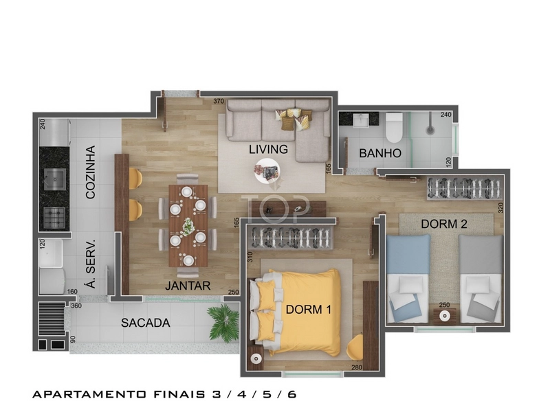 Apartamento 2 Dormitórios - Tijucas: 7ª foto da galeria de imagens do imóvel