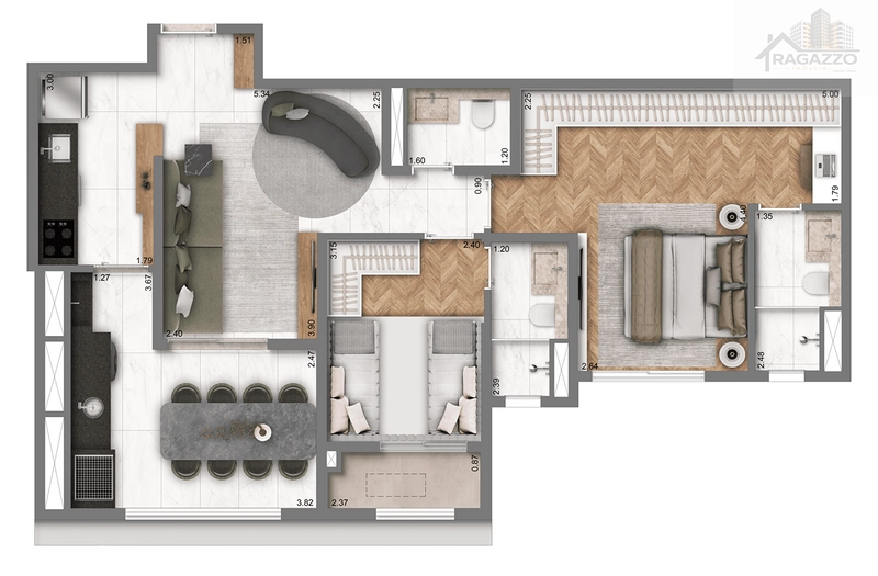Living Address Alto do Ipiranga: Apartamento 75m² - Duas Suítes Premium: 2ª foto da galeria de imagens do imóvel