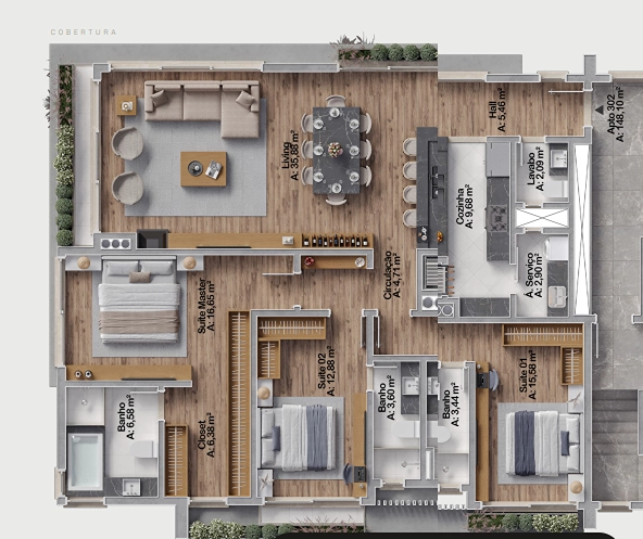 Apartamento 3 quartos no bairro Planalto em Gramado: 8ª foto da galeria de imagens do imóvel