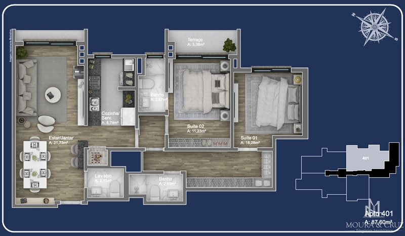 Apartamento cobertura 2 quartos no bairro Avenida Central em Gramado: 7ª foto da galeria de imagens do imóvel