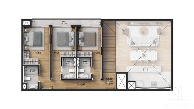 Apartamento Cobertura Duplex 3 quartos no Centro de Gramado: 13ª foto da galeria de imagens do imóvel
