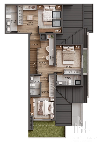 Apartamento Cobertura Duplex 3 quartos no Centro de Gramado: 10ª foto da galeria de imagens do imóvel