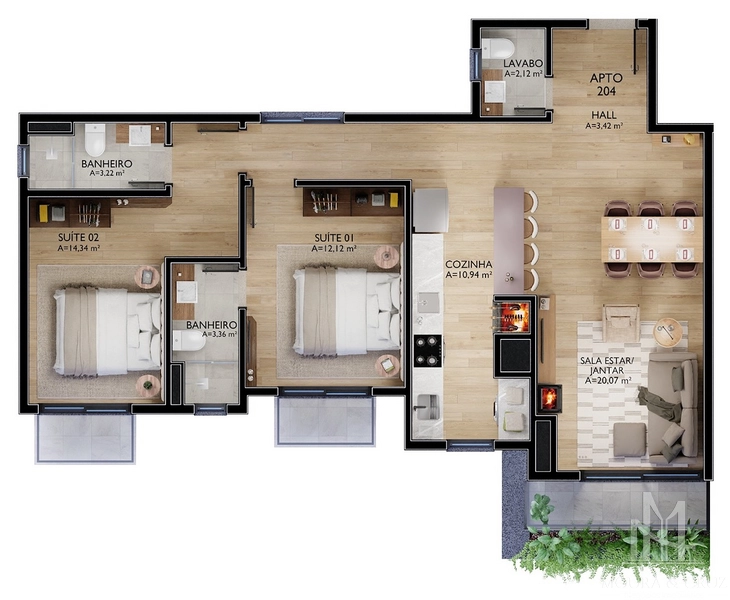 Apartamento cobertura com 2 quartos no Centro de Gramado: 6ª foto da galeria de imagens do imóvel