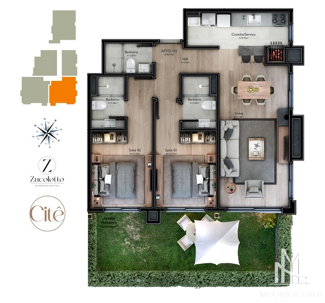Apartamento Garden com 2 quartos em Gramado: 6ª foto da galeria de imagens do imóvel