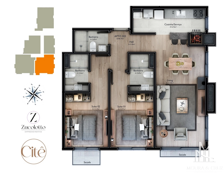 Apartamento 2 quartos em Gramado: 6ª foto da galeria de imagens do imóvel
