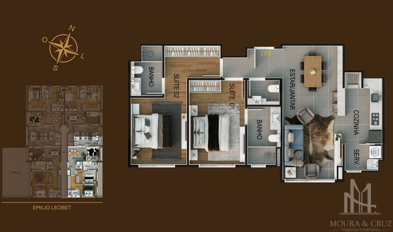 Apartamento  2 quartos no Centro de Gramado: 9ª foto da galeria de imagens do imóvel