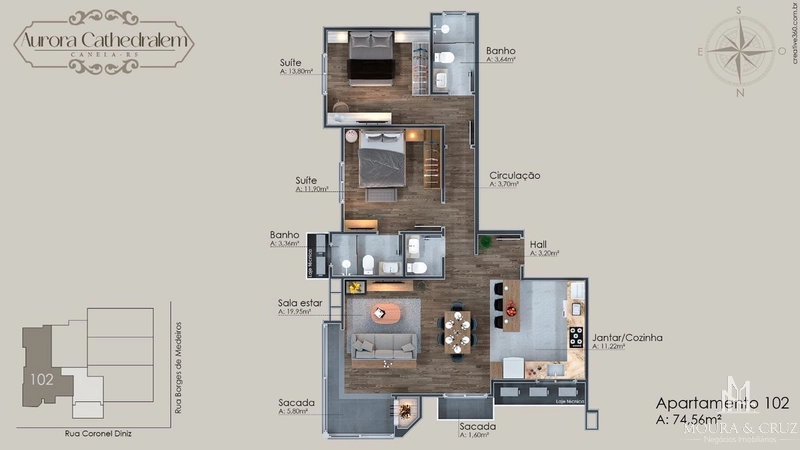Apartamento 2 quartos no Centro de Canela: 11ª foto da galeria de imagens do imóvel