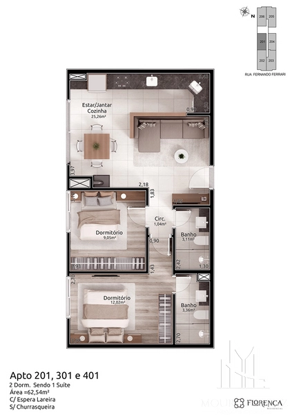 Apartamento 2 quartos em Canela: 15ª foto da galeria de imagens do imóvel