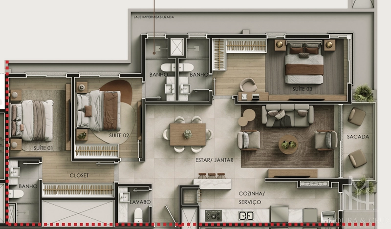 Apartamento 3 quartos no Planalto em Gramado: 10ª foto da galeria de imagens do imóvel