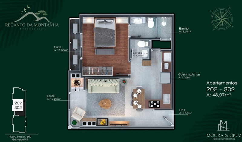 Apartamento 1 quarto de Centro de Gramado: 13ª foto da galeria de imagens do imóvel