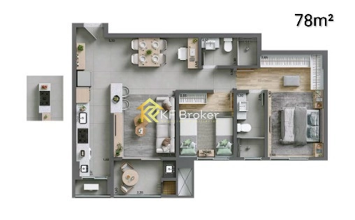 Apartamentos à Venda, com 2 quartos – Ecoville, Curitiba/PR: 25ª foto da galeria de imagens do imóvel