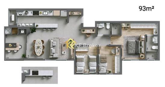 Apartamentos à Venda, com 3 quartos – Ecoville, Curitiba/PR: 26ª foto da galeria de imagens do imóvel
