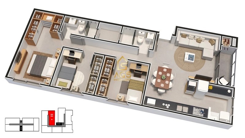 APARTAMENTO 3 DORMITÓRIOS MOBILIADO E DECORADO: 32ª foto da galeria de imagens do imóvel