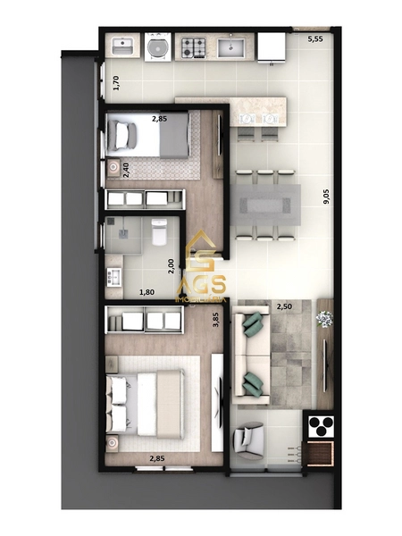 APARTAMENTO 2 DORMITÓRIOS : 9ª foto da galeria de imagens do imóvel