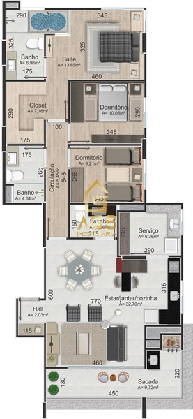 Apartamento 3 Dormitórios Mobiliado e Decorado: 28ª foto da galeria de imagens do imóvel