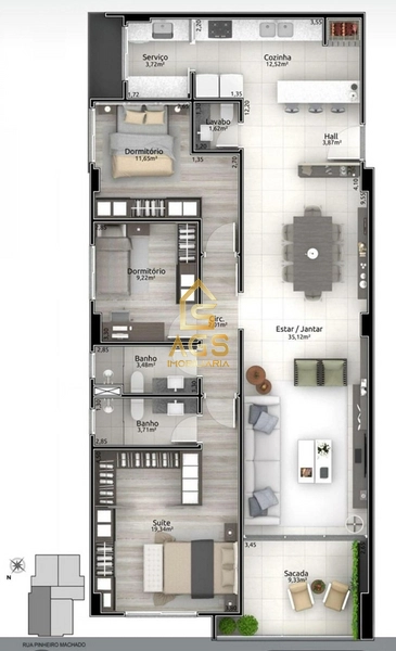 Apartamento de 3 dormitórios à venda  no centro de Lajeado: 15ª foto da galeria de imagens do imóvel