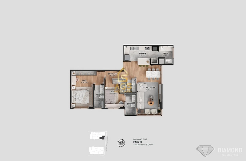 APARTAMENTO 2 SUITES: 11ª foto da galeria de imagens do imóvel