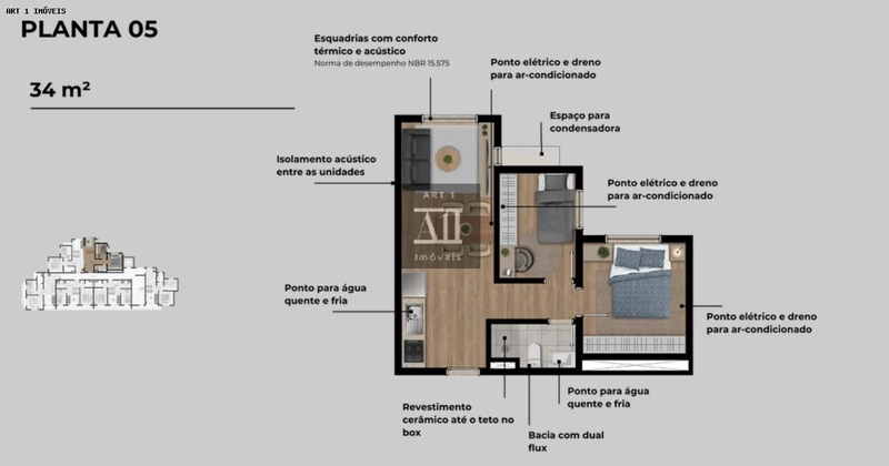 Apartamento para Venda em Curitiba, Portão, 2 dormitórios, 1 banheiro, 1 vaga: 19ª foto da galeria de imagens do imóvel