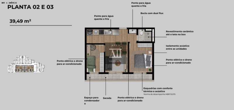 Apartamento para Venda em Curitiba, Portão, 2 dormitórios, 1 banheiro, 1 vaga: 17ª foto da galeria de imagens do imóvel