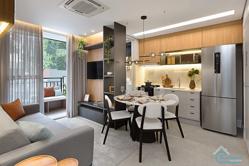 Apartamentos de 1 e 2 dorms com opção de terraço, garden e vaga: 3ª foto da galeria de imagens do imóvel