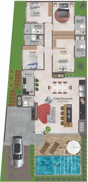 EXCELENTE CASA EM OBRAS NO CONDOMÍNIO TERRASUL: 14ª foto da galeria de imagens do imóvel