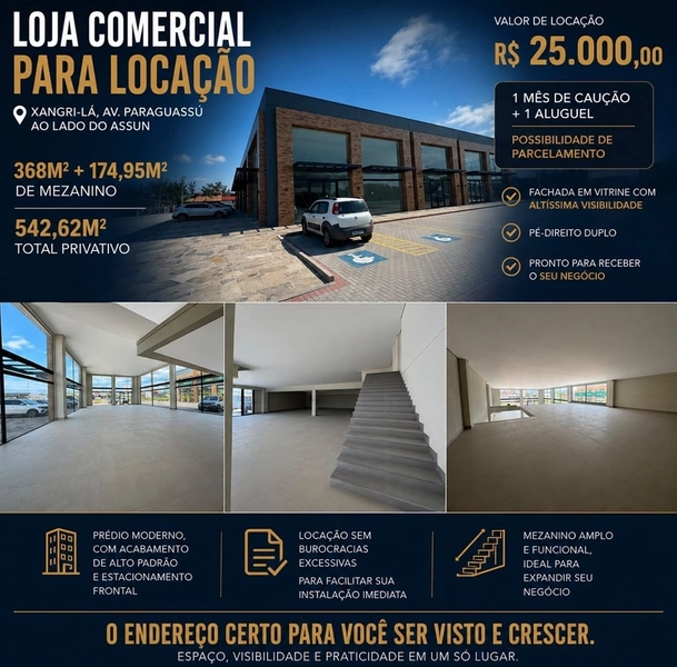Amplo Espaço Comercial com Mezanino e Pé-Direito Duplo: 1ª foto da galeria de imagens do imóvel