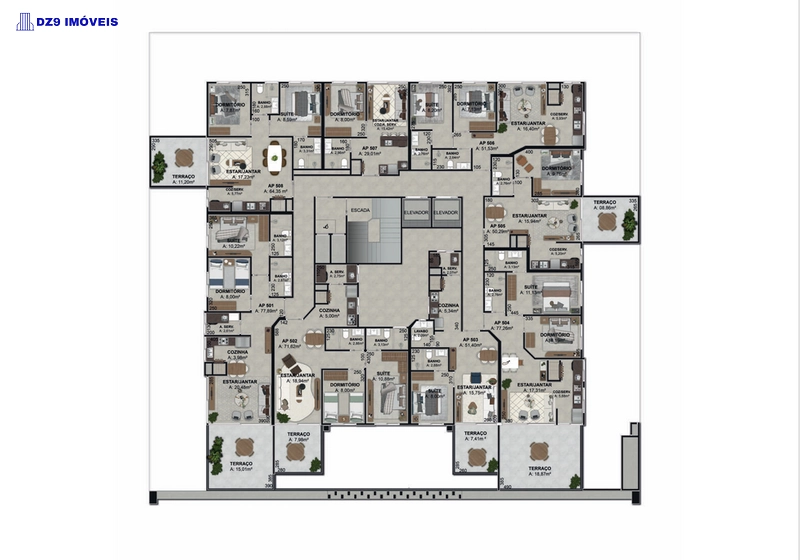 Apartamento na planta, 2 dorm, suíte, 3 quadras do mar: 3ª foto da galeria de imagens do imóvel