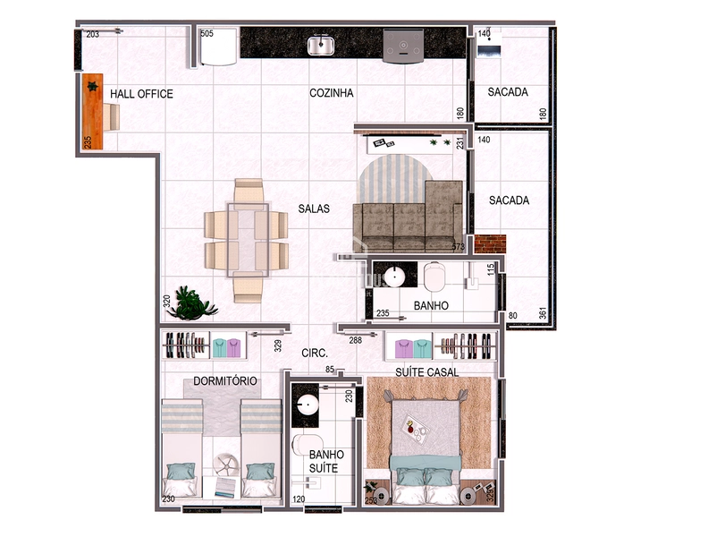 Apartamento com 2 quartos com 1 suíte - Santa Mônica - Uberlândia-MG: 8ª foto da galeria de imagens do imóvel