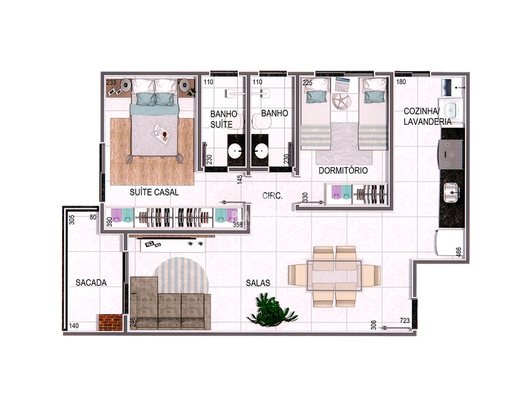 Apartamento com 2 quartos com 1 suíte - Santa Mônica - Uberlândia-MG: 4ª foto da galeria de imagens do imóvel