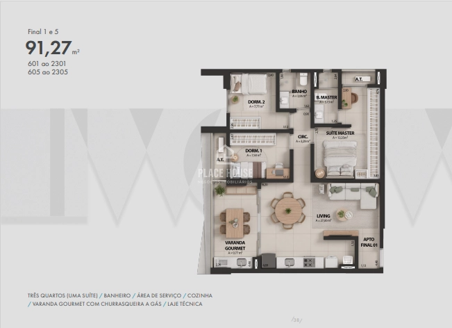 Apartamento a partir de 76,15 m² na Parque Sul Karaiba: 21ª foto da galeria de imagens do imóvel